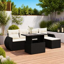 Premium 6-Piece Outdoor Sofa Set with Storage Cushions