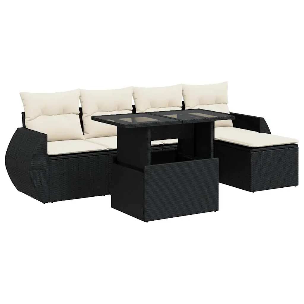 6-Piece Outdoor Sofa Set with Storage Cushions