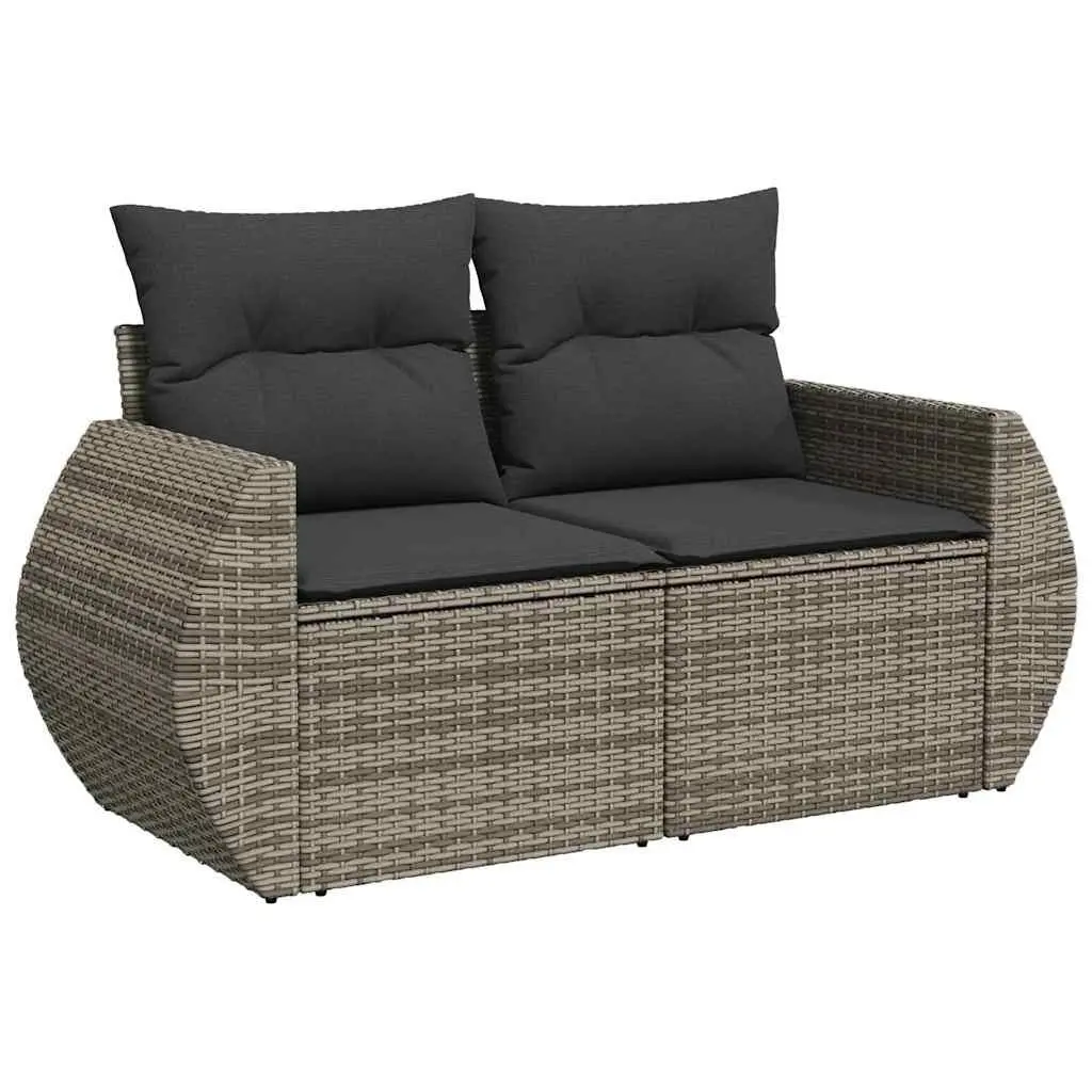 6-Piece Grey Outdoor Patio Sofa Set with Storage Cushions