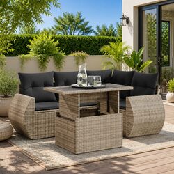 5-Piece Grey Garden Sofa Set - Durable Outdoor Lounge