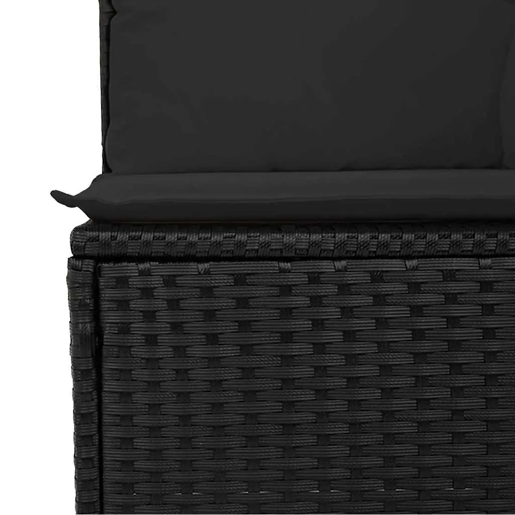 8-Piece Black Garden Sofa Set for Outdoor Spaces