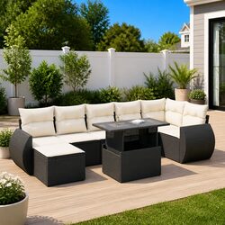 Durable 8 Piece Garden Sofa Set for Outdoor Use