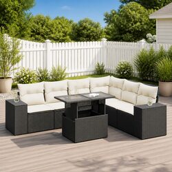 Durable 7 Piece Garden Sofa Set with Cushions