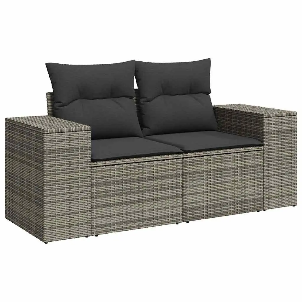 9 Piece Grey Garden Sofa Set with Storage