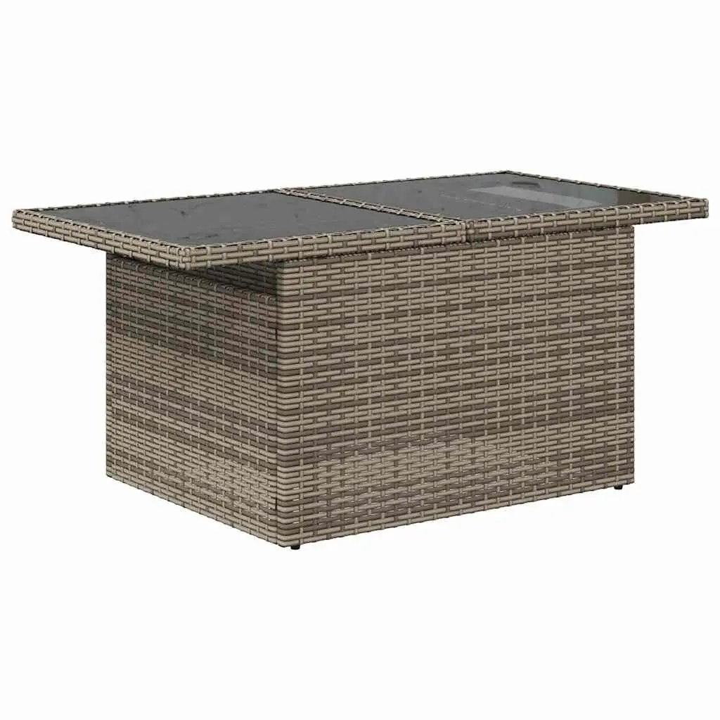 9 Piece Grey Poly Rattan Garden Sofa Set