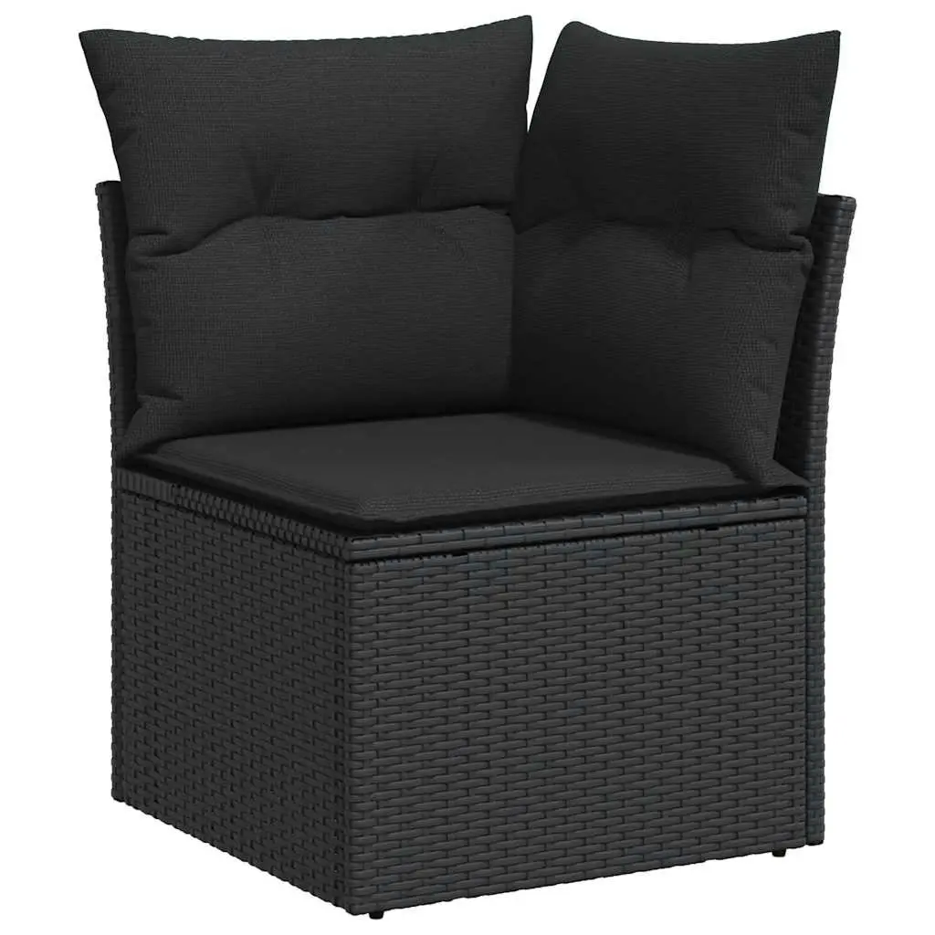 8-Piece Modular Garden Sofa Set in Black