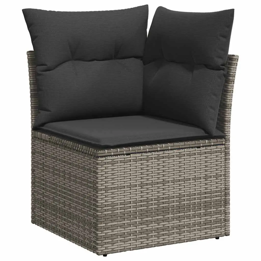 6 Piece Grey Poly Rattan Garden Sofa Set
