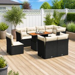 Premium 9 Piece Outdoor Garden Sofa Set with Cushions