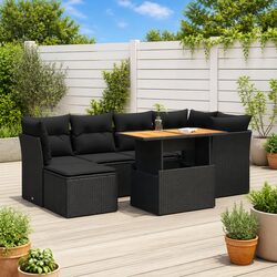 Premium 7-Piece Modular Garden Sofa Set in Black