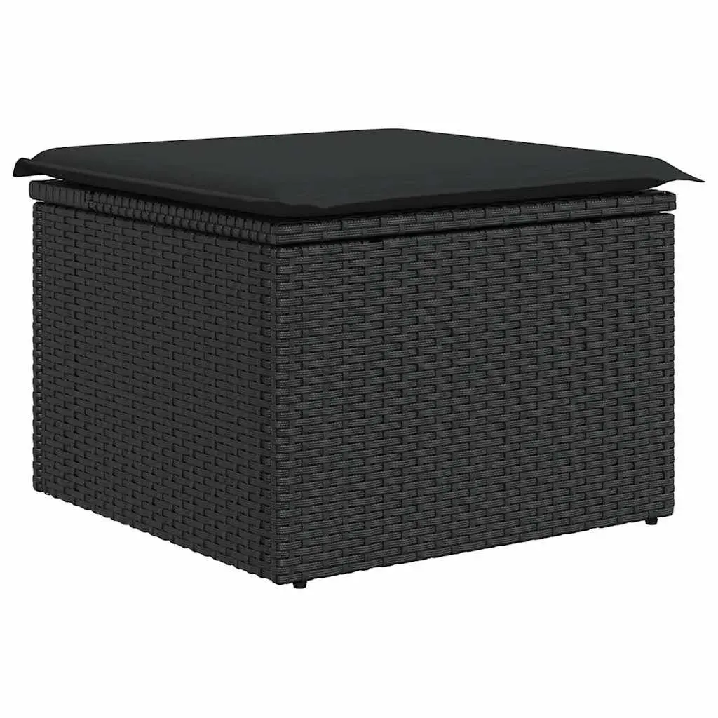 Garden Sofa Set PE Rattan 7 Piece Outdoor Furniture Modular Black