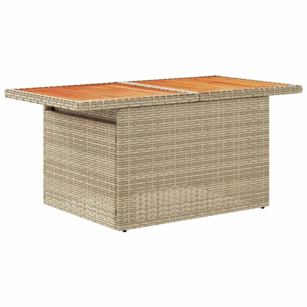 10 Piece Garden Sofa Set PE Rattan Beige Outdoor Furniture