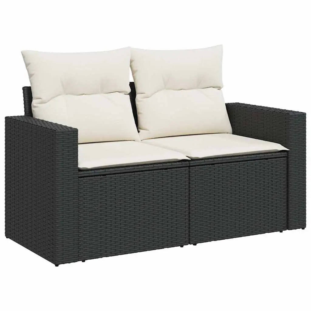 6 Piece Black Modular Patio Sofa Set