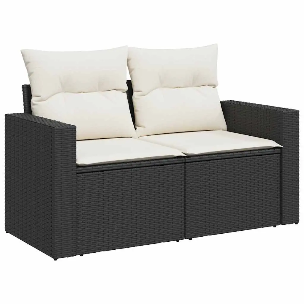 8-Piece Modular Garden Sofa Set in Black