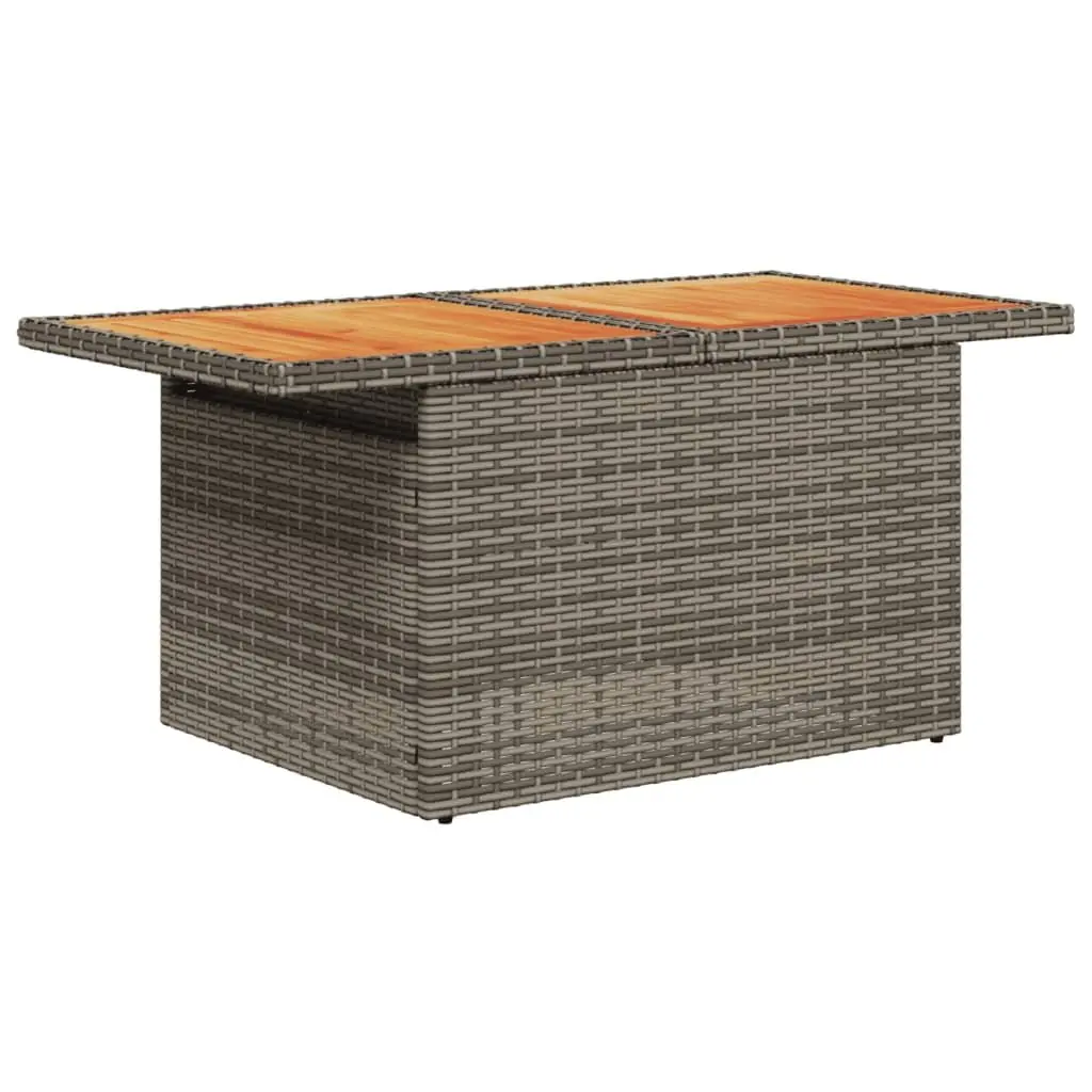 9 Piece Grey Poly Rattan Garden Sofa Set