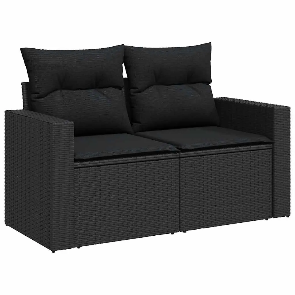 5 Piece Garden Sofa Set with Cushions Black Outdoor Furniture Patio Seating