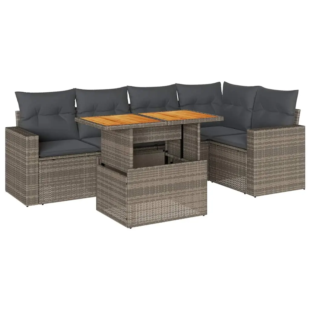 6 Piece Outdoor Garden Sofa Set with Storage