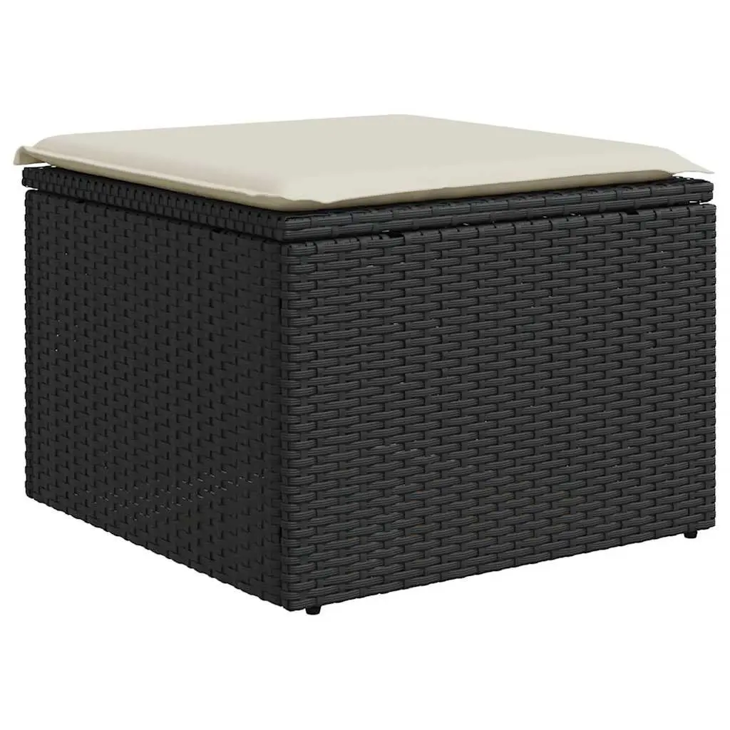 Garden Sofa Set PE Rattan 8 Piece Outdoor Patio Furniture Black