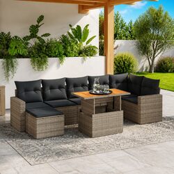 Premium 8-Piece Modular Garden Sofa Set in Grey
