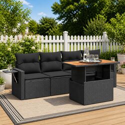 Premium 5 Piece Outdoor Garden Sofa Set with Cushions