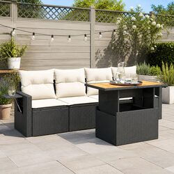 Premium 5 Piece Modular Garden Sofa Set in Black