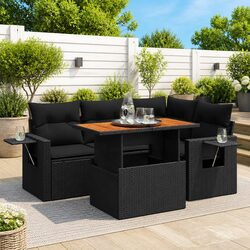 5-Piece Modular Garden Sofa Set with Adjustable Tabletop