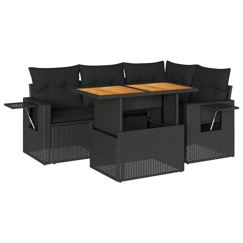 5-Piece Modular Garden Sofa Set with Adjustable Tabletop