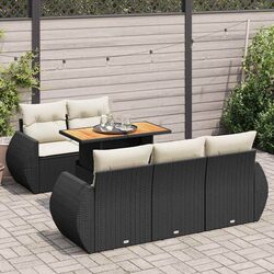 Premium 6-Piece Modular Garden Sofa Set in Black