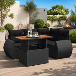 Durable 5-Piece Garden Sofa Set with Adjustable Table