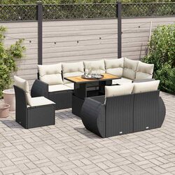 Premium 9-Piece Modular Garden Sofa Set in Black