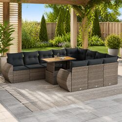 Premium 11 Piece Grey Garden Sofa Set for Outdoor Relaxation