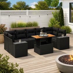 Premium 8 Piece Garden Sofa Set with Cushions