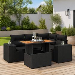 Premium 5-Piece Outdoor Garden Sofa Set in Black
