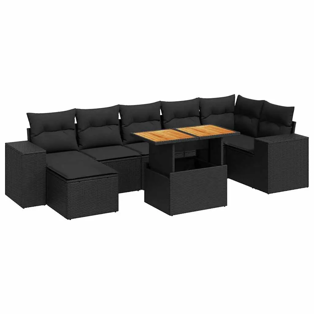 8-Piece Poly Rattan Garden Sofa Set for Outdoor Spaces