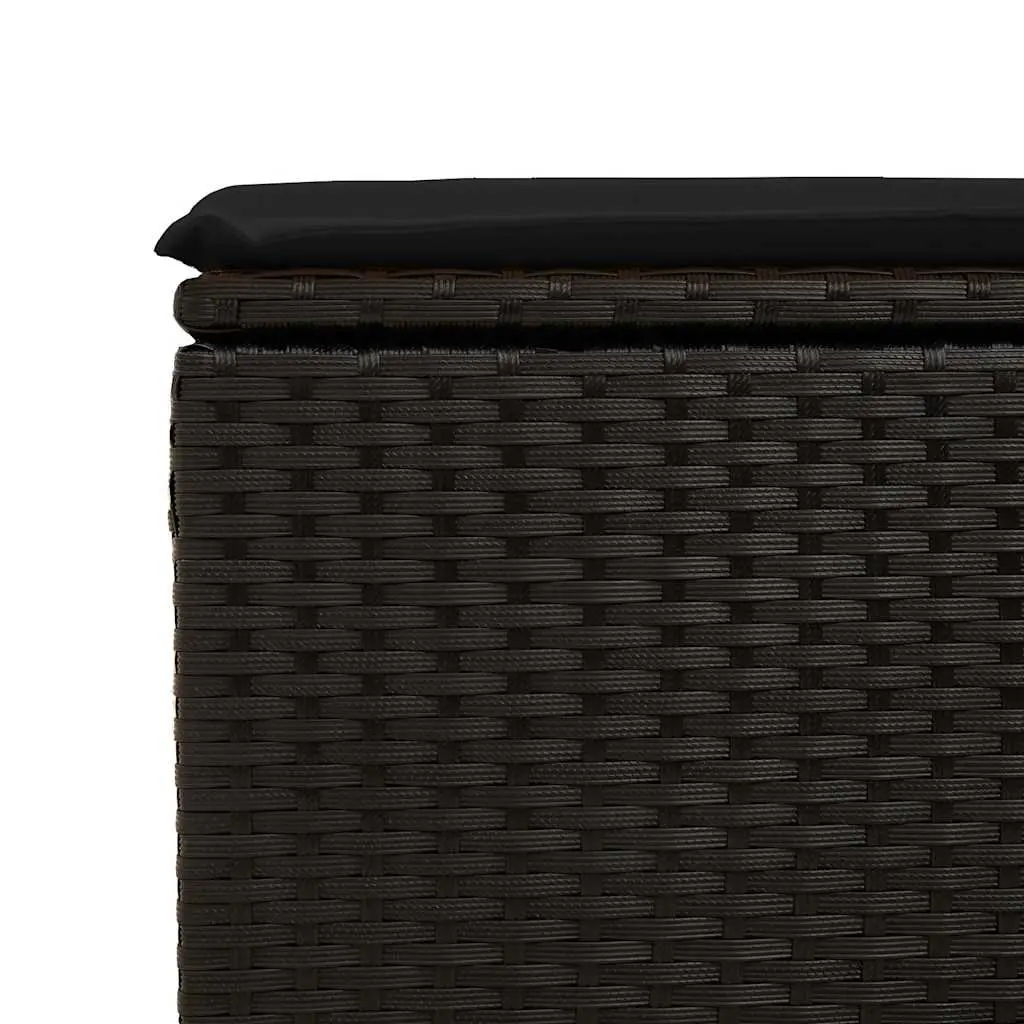 9 Piece Modular Black Poly Rattan Sofa Set