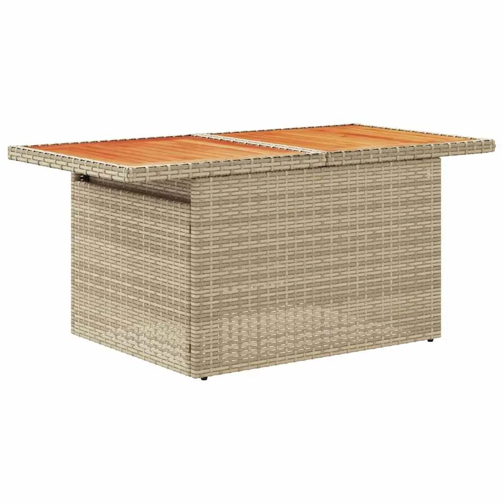 Beige Poly Rattan Garden Sofa Set 6 Piece Modular Patio