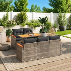 High-Quality 6 Piece Outdoor Garden Sofa Set in Grey