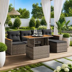 High-Quality 6 Piece Outdoor Sofa Set with Storage