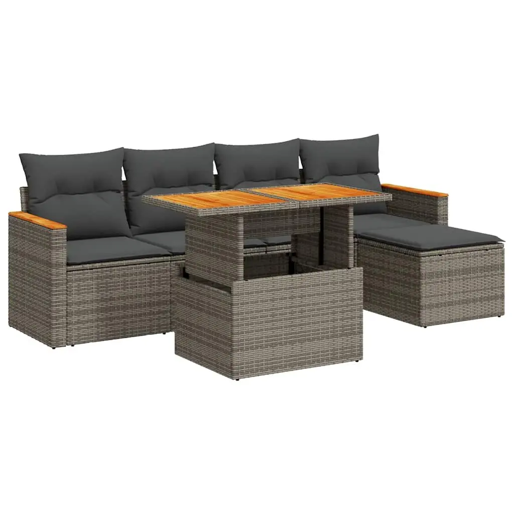 6 Piece Outdoor Sofa Set with Storage