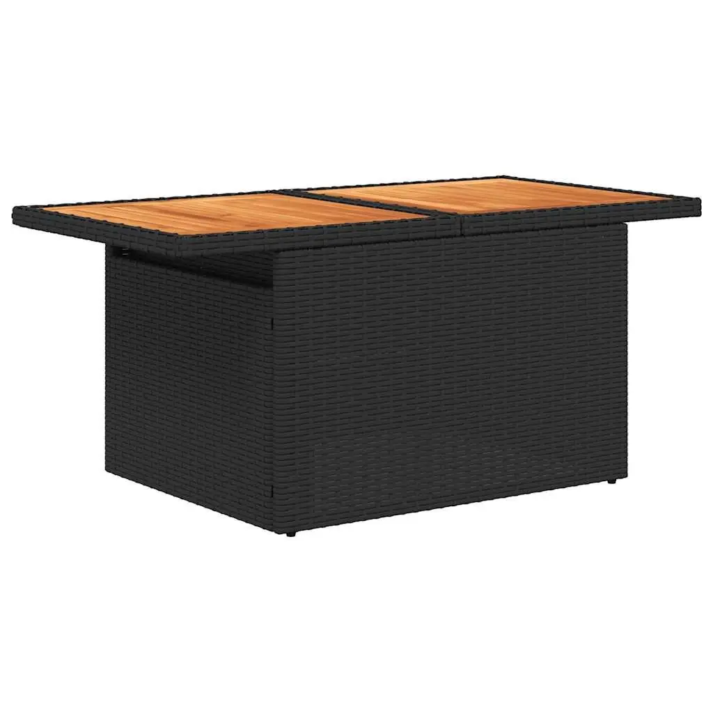 11 Piece Black Poly Rattan Garden Sofa Set