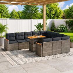 Premium 11 Piece Modular Garden Sofa Set in Grey