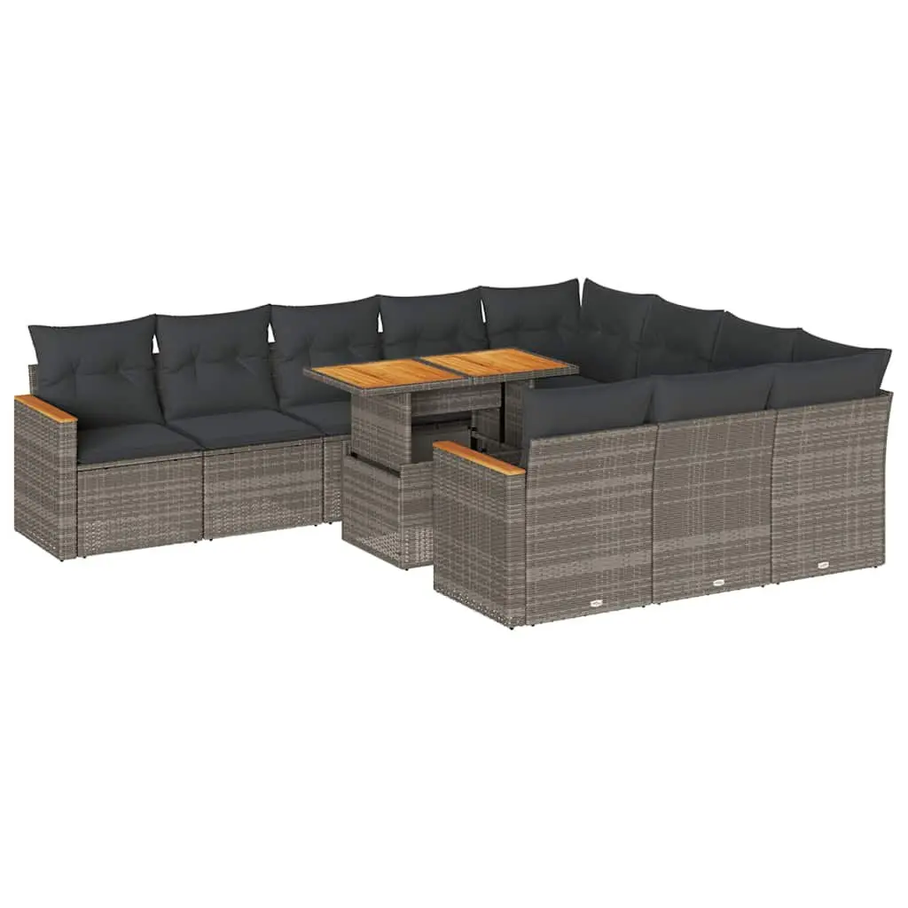 11 Piece Modular Garden Sofa Set in Grey