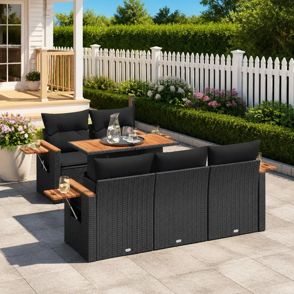 6-Piece Garden Sofa Set with Cushions