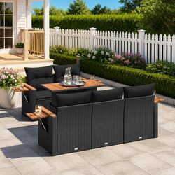 Premium 6-Piece Garden Sofa Set with Cushions