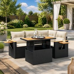 Durable 4-Piece Outdoor Sofa Set with Cushions