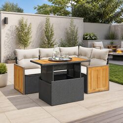 Durable 5 Piece Garden Sofa Set with Cushions