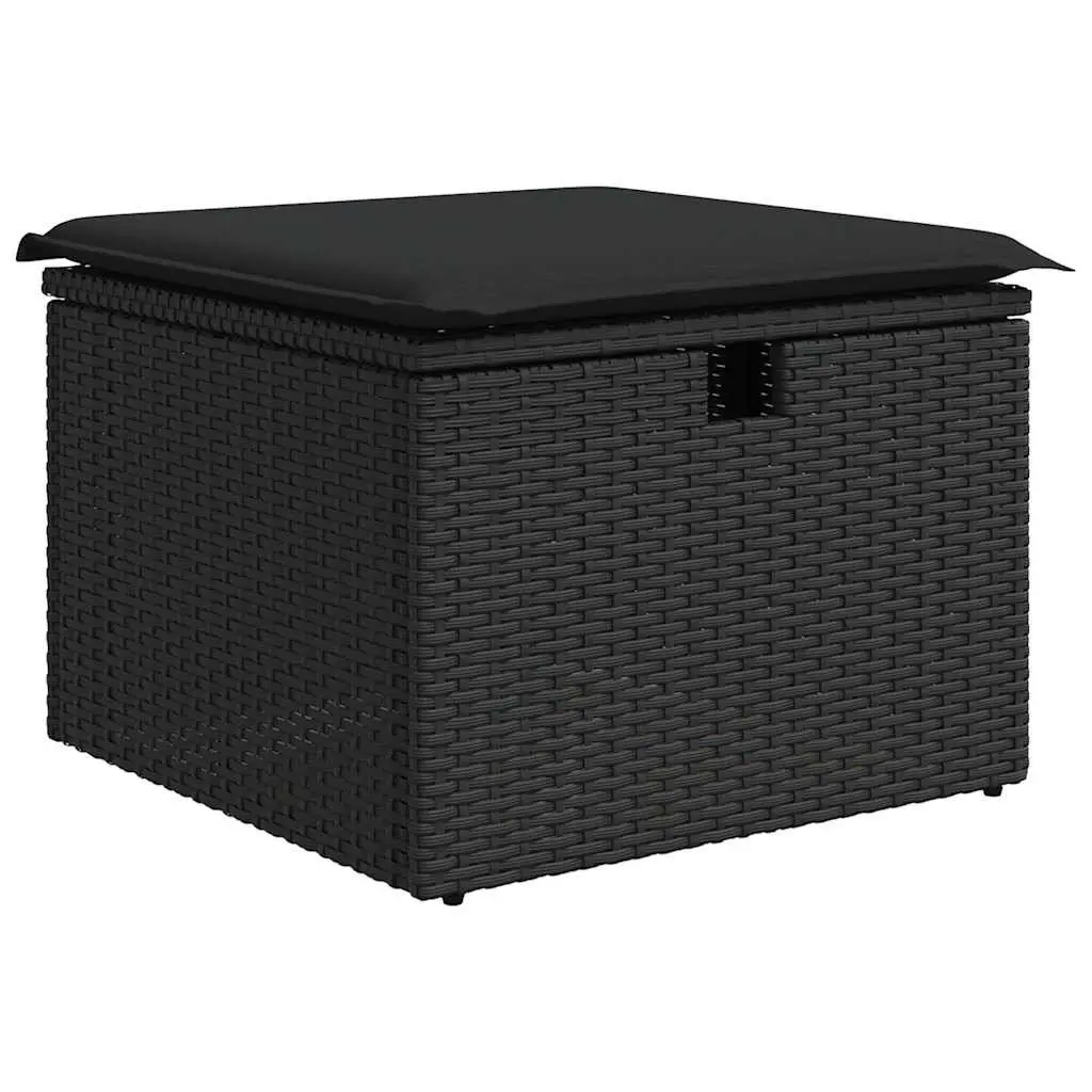 Garden Sofa Set PE Rattan 7 Piece Outdoor Furniture Black