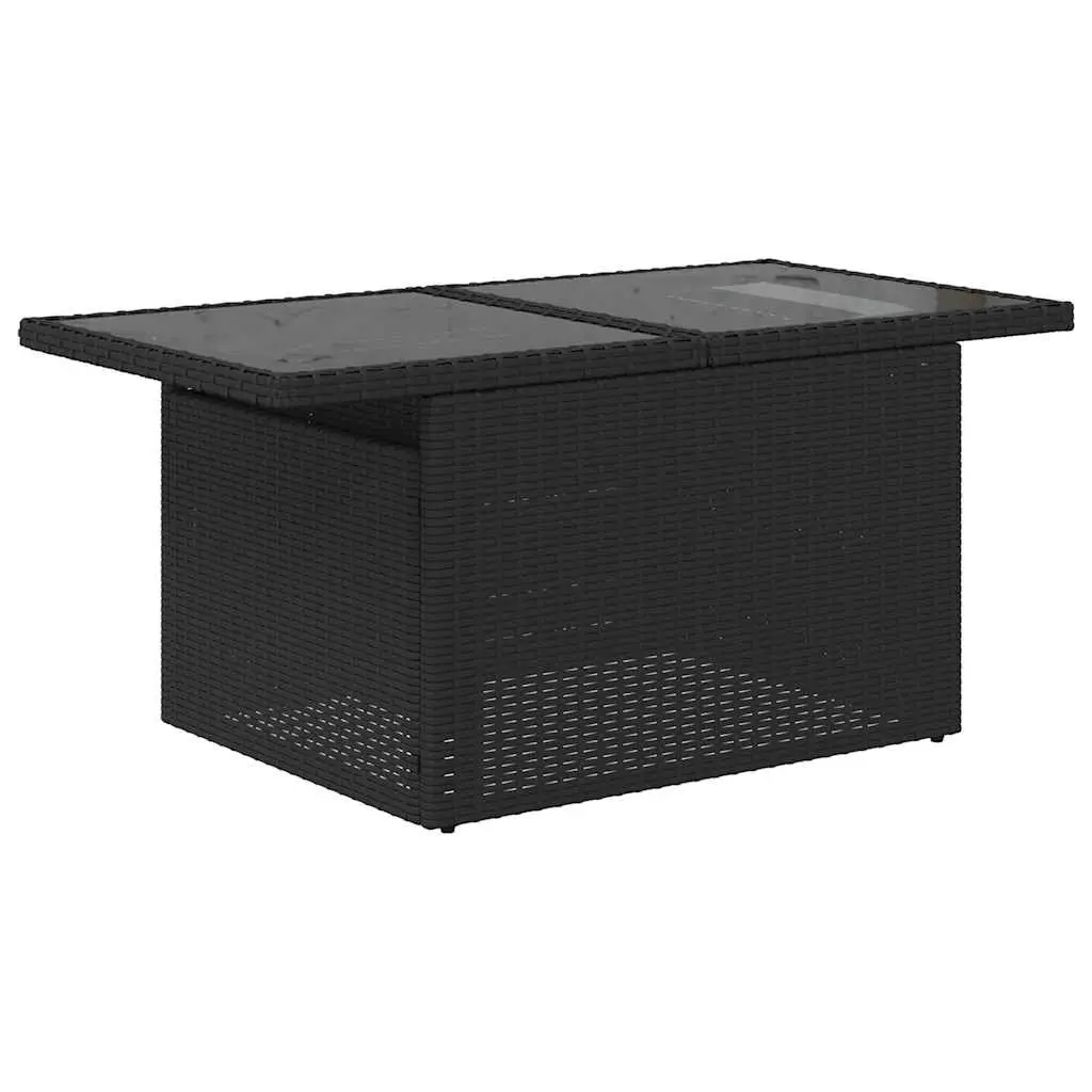 Garden Sofa Set PE Rattan 7 Piece Outdoor Furniture Black
