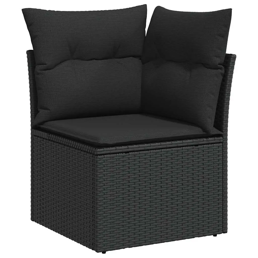 8-Piece Black Modular Garden Sofa Set