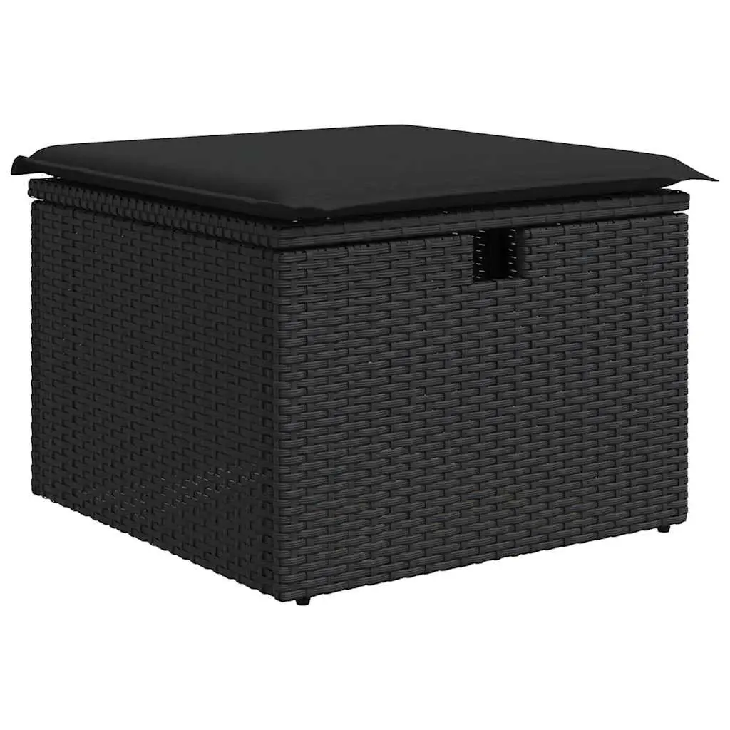 8-Piece Black Modular Garden Sofa Set