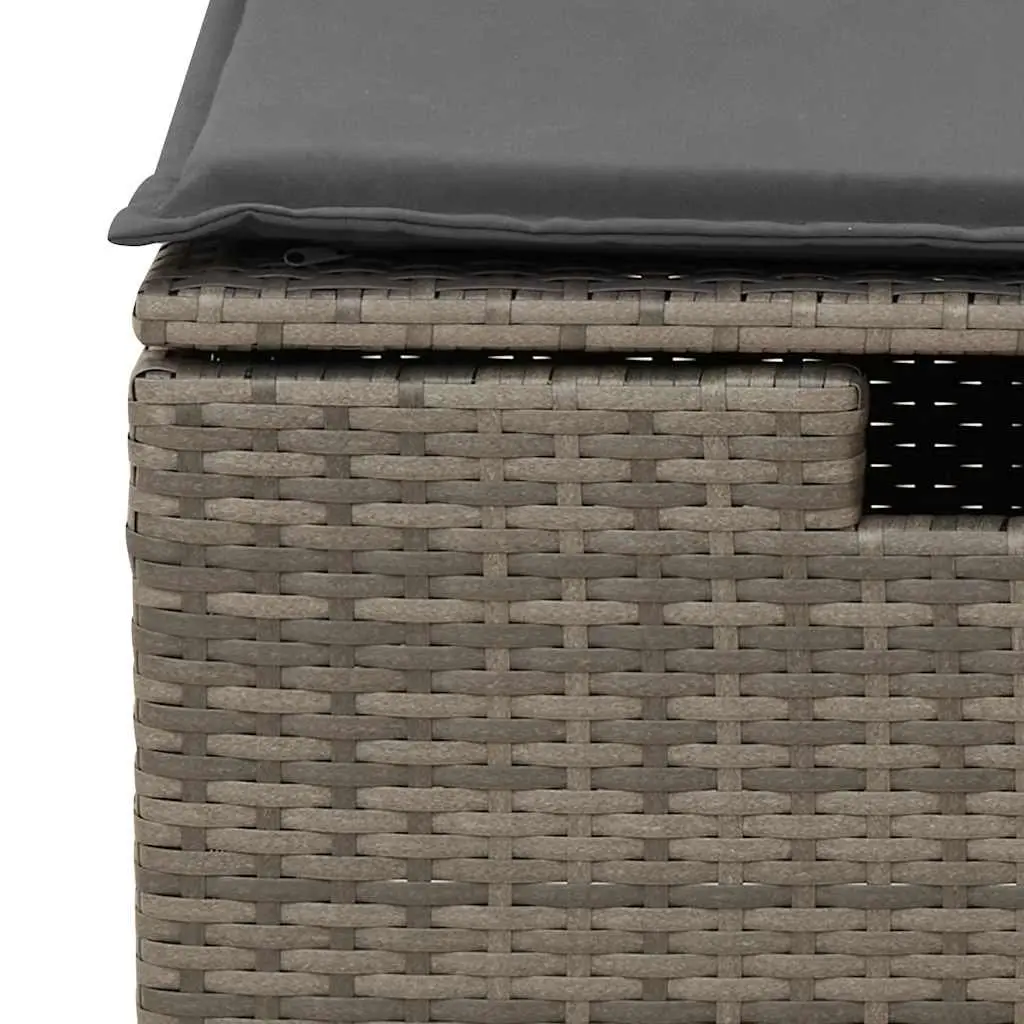 Garden Sofa Set PE Rattan 8 Piece Modular Outdoor Furniture Grey